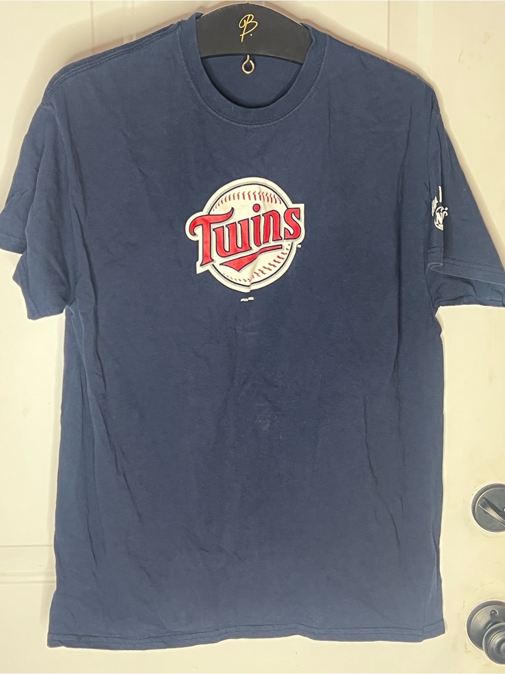Minnesota Twins Shirt Womens L Blue MLB Baseball Gildan Jack Daniels Logo Tee